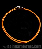 Tour de cou en coton, orange, 1,0 mm x 45 cm, fermoir en argent 925